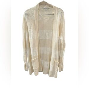 LC Lauren Conrad Beige‎ Open-Front Cardigan
